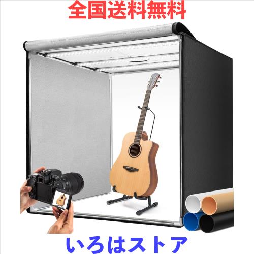 DUCLUS 撮影ボックス 100cm 撮影キット 折りたたみ、高い CRI＞96 の 10500LM LED ライト、無段階調光、360° 調節可能ライトパネル、4色