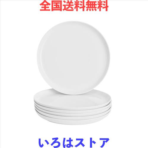 WishDeco サラダプレート 6枚セット パスタ皿 直径？23×高さ2cm ディナープレート おしゃれ お皿セット 円形 食器 白 電子レンジ・食洗機