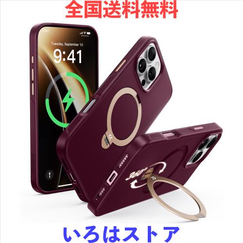 【2025新登場・機能美の極み】CASEKOO iPhone 16 Pro 用 ケース 360度回転スタンド 横縦両立 米軍規格 耐衝撃 MagSafe対応 強磁力 滑り止