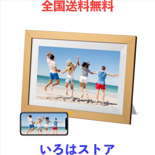 KODAK デジタルフォトフレーム 木製 10インチ 1280*800解像度 32GB内蔵 SDカード拡張可 USBメモリに対応 Wifi 遠隔転送 リアルタイムに共