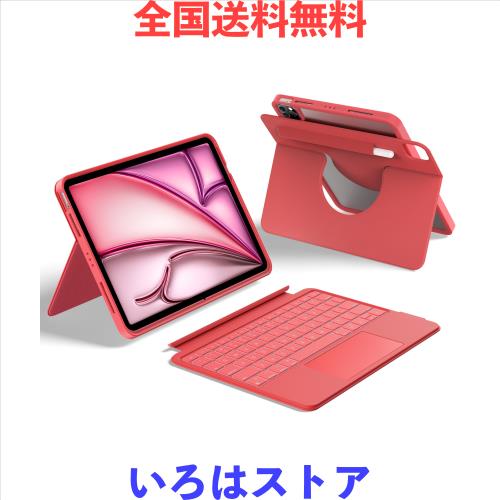 HOU 回転式 キーボードケース for iPad Air M3/M2 11インチ 超高精度大型タッチパッド付き 日本語配列 iPad Air 第6/5/4世代 ＆ iPad Pro