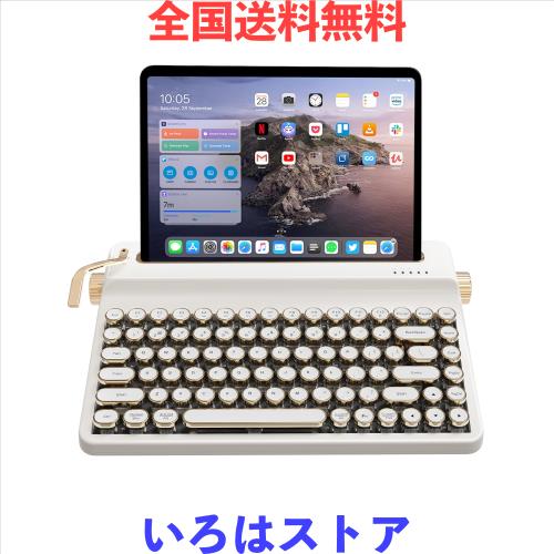 YUNZII QL75 タイプライターキーボード ワイヤレス レトロメカニカルキーボード ホットスワップ対応 パンクスタイルの丸型キーキャップ R