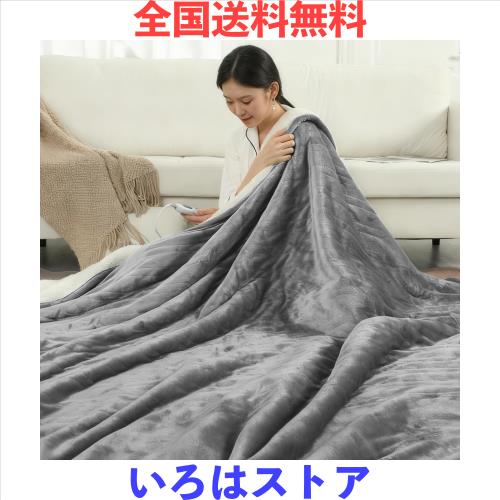電気毛布 掛け敷き両用 6段階温度調節3分急速発熱 柔らかく厚手の生地 190×130cm【特大サイズ＆フランネル＋コットン】省エネ電気毛布