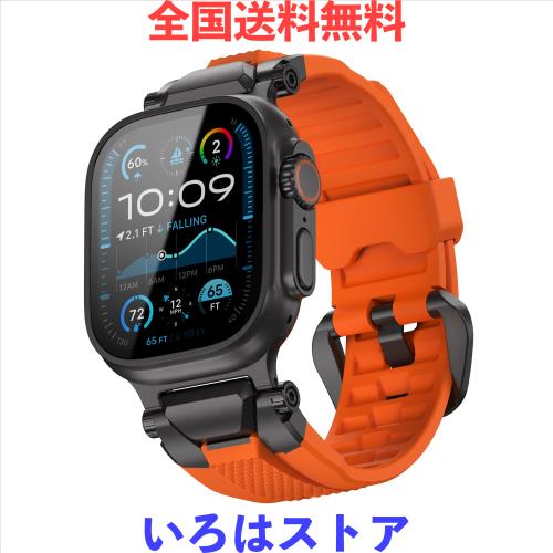 ULTIMAL ウォッチ バンド for Apple Watch Ultra 3/2/1対応 49mm/46mm/45mm/44mm メンズモデル、シリコンバンドに耐久性のあるステンレス