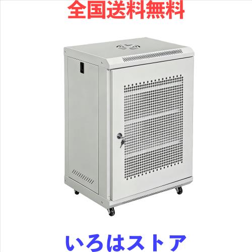 SIRUNLYサーバーラック 15U ネットワークラック 鍵付き 可動棚板3枚 機器収納ラック サイド開放式 幅60cm ルーター収納 NASサーバー 強化