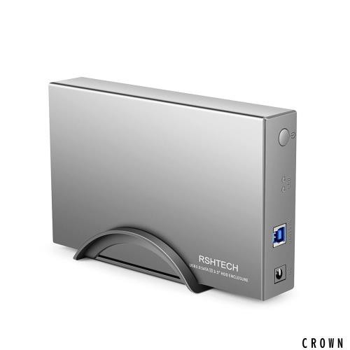 HDDケース 3.5インチ RSHTECH USB3.0 ドライブケース アルミ製 外付けハードディスク SATA接続 最大16TBをサポートUASP 自動スリープ機能