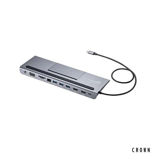 サンワサプライ ドッキングステーション/ハブ USB Type-C接続 (HDMI/VGA出力対応) Type-C メス×1(PD3.0・充電専用)/USB Aコネクタ メスの通販は