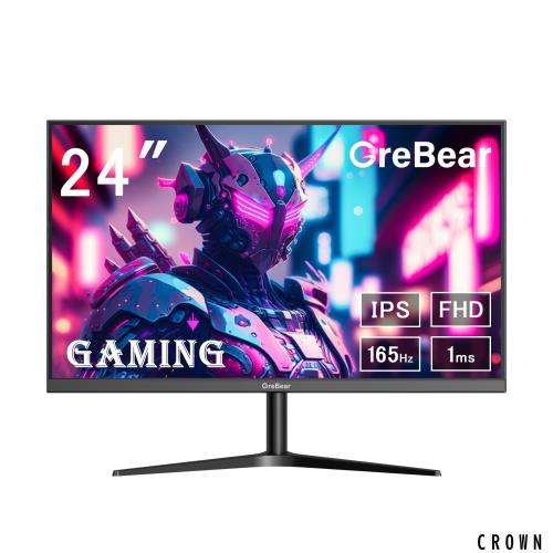 Grebear ゲーミングモニター 24イン 165Hz FHD 1920*1080P IPS非光沢パネル Free Sync 178°広視角 HDR対応 1ms反応 VESA対応 ブルーライの通販は