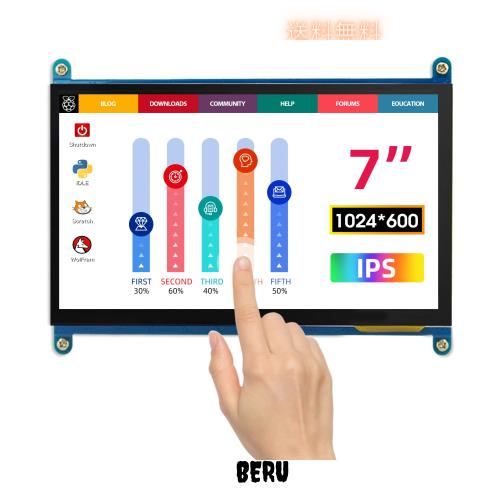 ELECROW 7インチ モバイルモニター Raspberry Pi用 モバイルディスプレイ LCD ディスプレイ ポータブルモニター 1024*600 液晶モニター