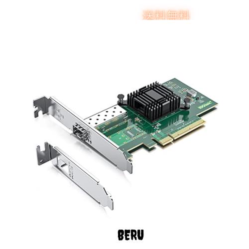 10Gtek 10G PCI-E NIC ネットワークカード, Intel X520-DA1/X520-SR1互換, シングルSFP+ポート, Intel 82599EN コントローラ, PCI Expres