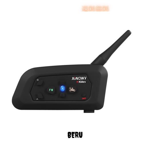 Mihono 4Riders Interphone バイク用 インカム V4 ツーリング対応 4人同時通話可能 FMラジオ 音楽 IP65防水 ブルートゥース インターコム