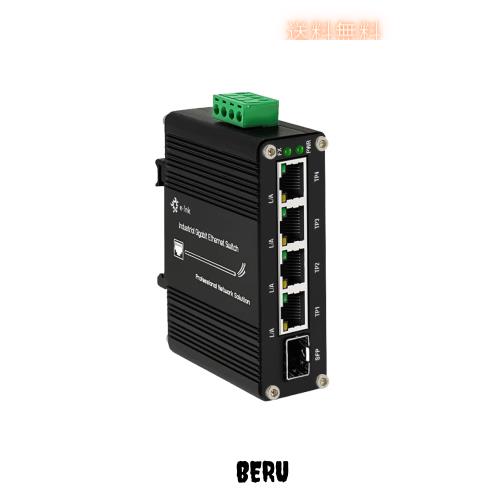 ミニ インダストリアル 4 ポート 10/100/1000Mbps ギガビット イーサネット スイッチ、SFP ポート付き DIN レール/ウォール マウント 4
