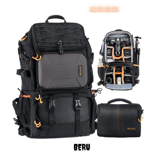 TARION Pro PB-01 カメラバッグ ショルダーバッグ付属 カメラバックパック 2気室 プロ級 一眼レフバッグ カメラバック 登山 パソコン収納