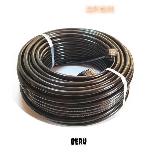 80M CAT6A 屋外 LANケーブル 屋外仕様 2重被覆 PoE対応 カテゴリー6A 屋外用 コネクタ付 インターネットケーブル 紫外線 難燃性 耐候性 の通販は