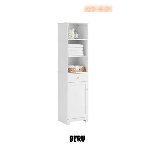 SoBuy 隙間収納 ランドリーラック 洗面所 収納 幅40*奥行35＊高さ161cm 引き出し付き 北欧風 大容量 ランドリーチェスト ランドリー収納