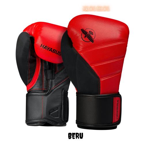 Hayabusa T3ボクシンググローブ（男女兼用） - レッド/ブラック, 16oz