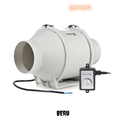 Hon＆Guan ダクトファン 100mm インバータダクトファン 【インボイス制度登録店】 省エネ 塗装ブース用換気扇 110V〜240V 無段階調速スイ