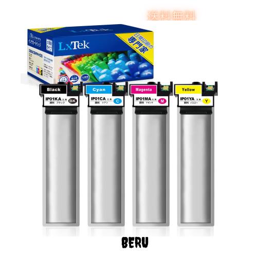 LxTek IP01A 互換インクパック エプソン(Epson)用 IP01A 増量4色セット(IP01KA IP01CA IP01MA IP01YA) 大容量/説明書付/残量表示/個包装