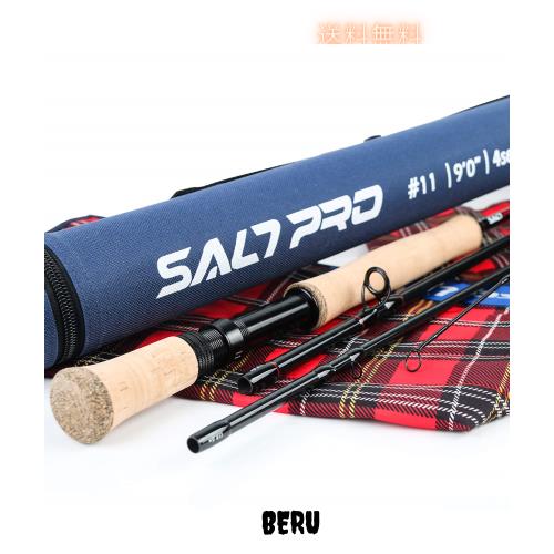 Maxcatch Saltpro 海釣りフライロッド 海水8/9/10wt 9ft ソルトウォーター用 釣り竿 (4ピース, シーブルー（11wt 9ft ）)