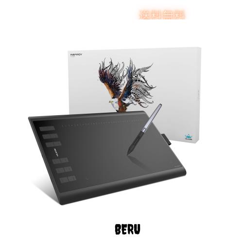 HUION ペンタブレット ペンタブ 板タブ H1060P 10x6.25インチ Androidスマホ・PC対応 ショートカットキー28個設定可能