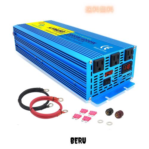 LVYUAN（リョクエン）インバーター 正弦波 24V 2000W 最大4000W DC 24V（直流）AC100V（交流）変換 50HZ 60HZ カーインバーター 太陽光発