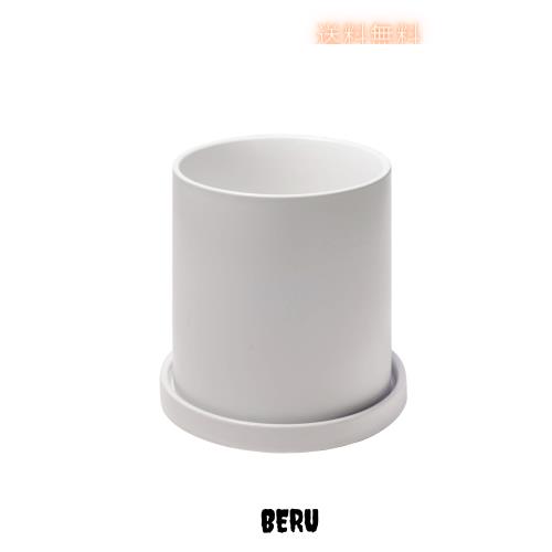 Ekirlin 植木鉢 陶器鉢 白 大型 おしゃれ 18.6cm 8号 受け皿付き 底穴あり 観葉植物 鉢 プランター 鉢植え 北欧 室内 部屋 インテリア