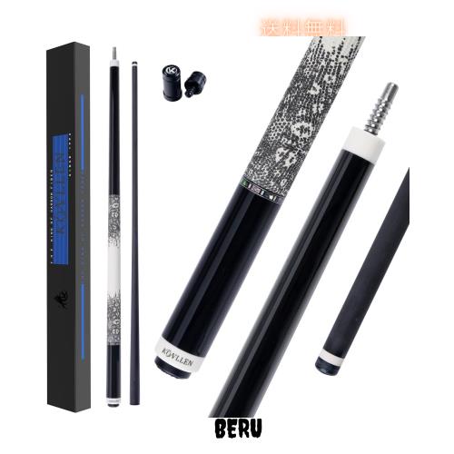 KONLLEN カーボンファイバー プールキュー 147cm ハンドインレイ プールキュー 低たわみ プールキュー 11.8/12.10mm