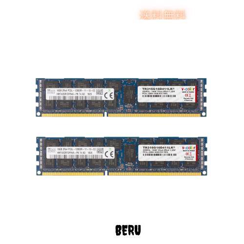v-color Hynix 純正IC サーバー用メモリ DDR3L-1600MHz PC3L-12800 32GB (16GB×2枚) ECC Registered DIMM 1Gx4 2Rx4 1.35V (低電圧) CL1の通販は