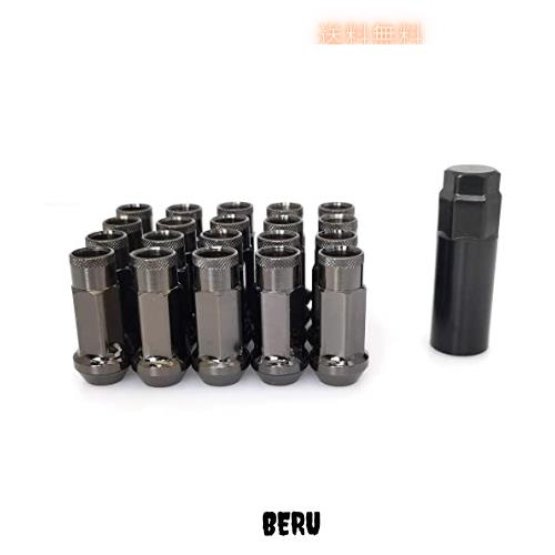 スチール製 ホイールナット M12×P1.5 M12×P1.25 奥行48mm 貫通タイプ 20セット 2個サービス合計22個入リ 50BV30鍛造 ロックナット レーの通販は