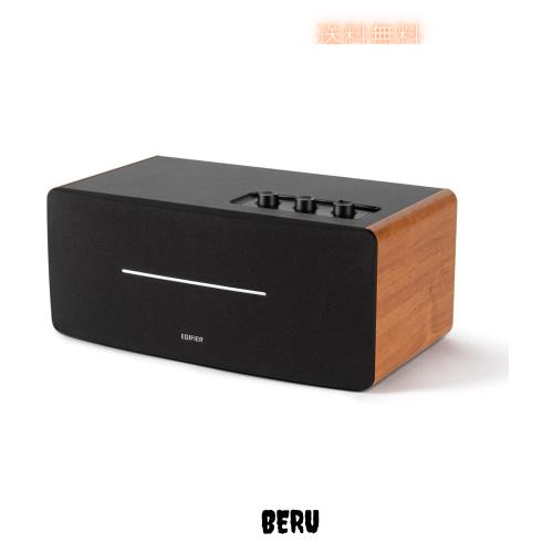 スピーカー Edifier D12 Bluetooth 5.0 ブックシェルフスピーカー小型 - アンプ内蔵アクティブスピーカー 木製 - 統合デスクト : Edifier D12ブックシェルフスピーカー Bluetooth 5.0