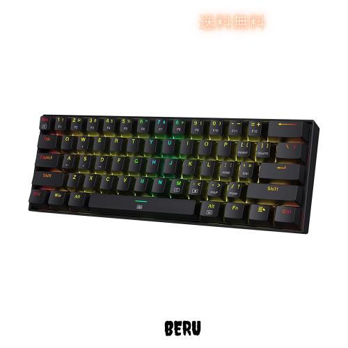 Redragon K630 Dragonborn 60%有線RGBゲーミングキーボード、61キー コンパクトメカニカルキーボード、タクタイルブラウンスイッチ、プロの通販は 8,172円