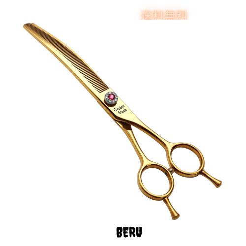 Fenice Peak プロフェッショナル犬用グルーミングはさみ ペット カーブした薄くなる鋏 7.0インチ 非常に鋭い刃 440C スチールシンニング