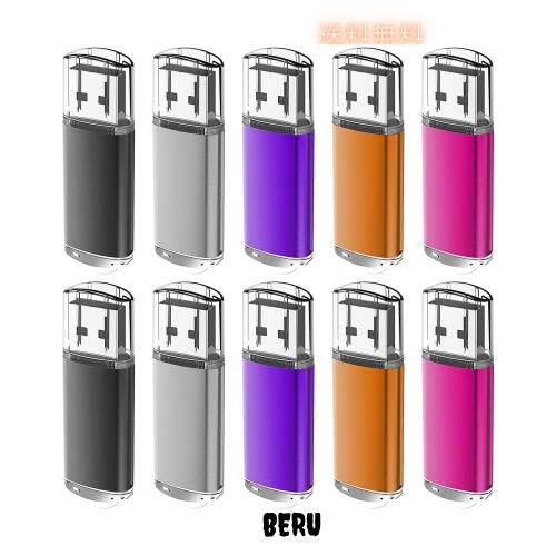 EASTBULL USBメモリ 64GB 10個セット フラッシュメモリー USB2.0 フラッシュドライブ キャップ式 防塵性能優れ ストラップ付き LEDライトの通販は