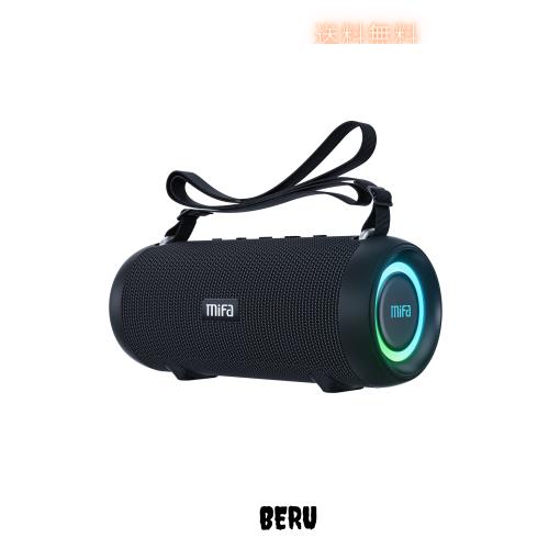 MIFA A90 Bluetoothスピーカー IPX7防水 60W大音量 ワイヤレスステレオ対応 RGB LEDライト 30時間連続再生 Micro SDカード対応 TWS機能 U