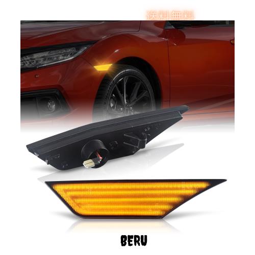 POPMOTORZ ホンダ シビック フロント フェンダー LED サイドマーカーライトシーケンシャルサイドウインカーアンバー【車検対応】2016-202 7,764円