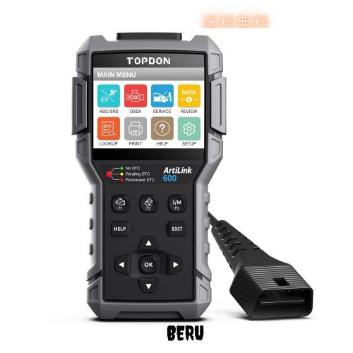 TOPDON AL600 obd2 診断機 日本語 OBD2スキャナー 自動車スキャンツール obd2コードリーダー オイル/SAS/BMSリセット アクティブテスト B