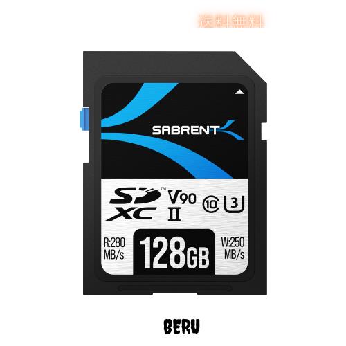 SABRENT SDカード 128GB、SDカード V90、メモリーカード、UHS-IIメモリーカード、280MB/秒の高速転送、キヤノン、富士フイルム、パナソニ 13,714円