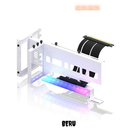 EZDIY-FAB 新しいRGB 垂直 PCIe4.0 GPUブラケット 垂直グラフィックカードホルダー ARGB 5V 3ピンLEDライト同期 PCIe 4.0 X16 Gen4 ライ