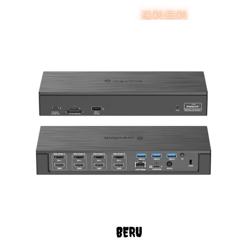 Wavlink USB-C デュアル5Kユニバーサルドッキングステーション USB C PCドック（Thunderbolt 3）4xDP、4xHDMI、2.5Gイーサネット、100W P
