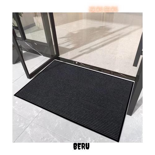 [Bcrio]玄関マット 屋外 大判 室内 滑り止め 業務用 家庭用 吸水 泥落とし エントランスマット オフィス お店(ブラック90*500)
