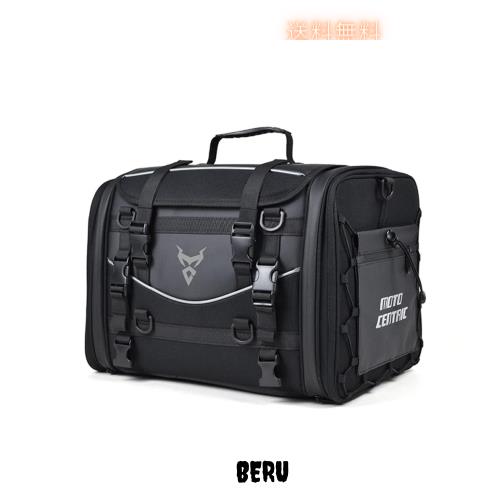 MIGHTYDUTY バイク シートバッグ 大容量 45-60L 拡張機能 防水 バイク用 ツーリングバッグ 反射テープ付き 多機能 ショルダーストラップ