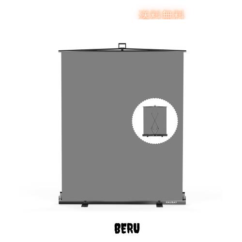 【簡単セットアップ】RAUBAY 152 x 210センチメートル折りたたみ可能な灰スクリーン背景布ポータブルリトラクタブル写真背景スタンド付き