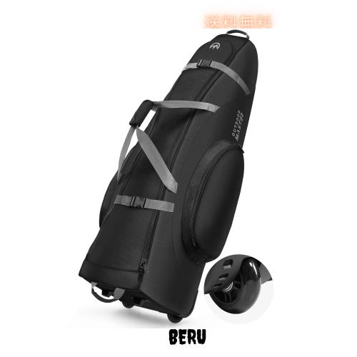 【新品未使用】OUTDOORMASTER ゴルフバック　カバー　キャスター付き Amazon | ゴルフバッグカバー 【キャスター付き・高密度900D