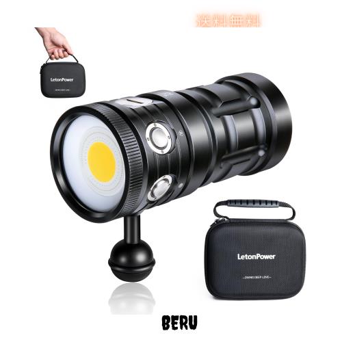 水中 ライト、LetonPower TS S プロ 10000Lumens 水中 100 m ダイビング ライト、スキューバ ライト、Type-C 充電水中カメラ ライト