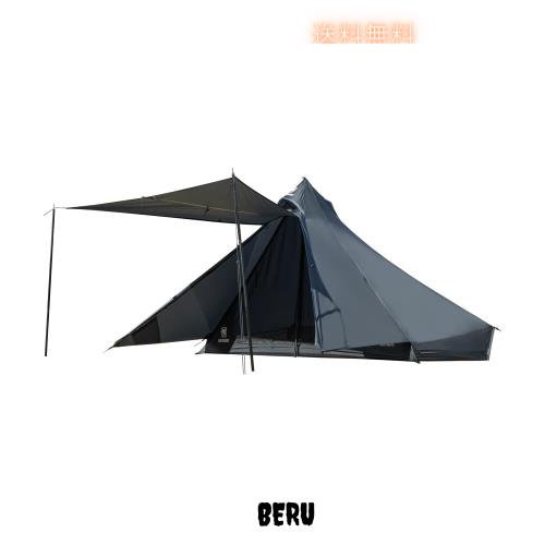 OneTigris TETRAピラミッドテント ワンポールテント ソロテント キャンプテント インナーメッシュテント メインポール付き 登山 アウトド