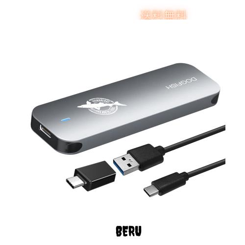 Dogfish ポータブル外付けSSD 512GB 2242/2260/2280 Ngff グレーメタル USB 3.1 Type-C ミニ 通気性 ポータブル ソリッドステートドライ