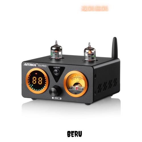 AIYIMA T9 PRO 200W Bluetooth 5.0 真空管アンプ D級HiFiデジタルアンプ 2.0/2.1ch真空管パワーアンプ VUメーター、低音高音コントロール