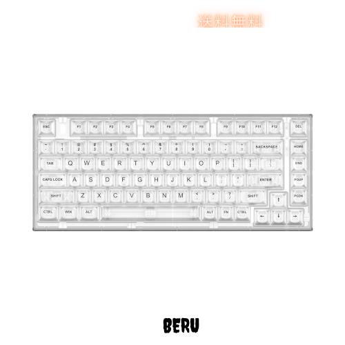 YUNZII X75 ホットスワップメカニカルキーボード 透明なキーキャップ ガスケット装着75キーボード RGBバックライト付き ゲーミングキーボ