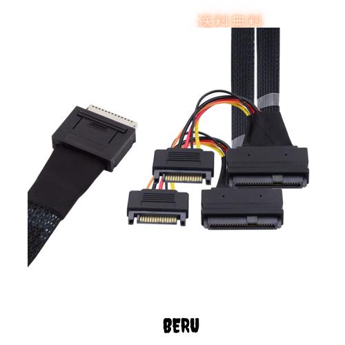 ケーブル50 cm OCuLink PCIe PCI Express SFF-8611 8 x 8チャネルからデュアルSFF-8639 U.2 4 x SSDデータアクティブケーブル