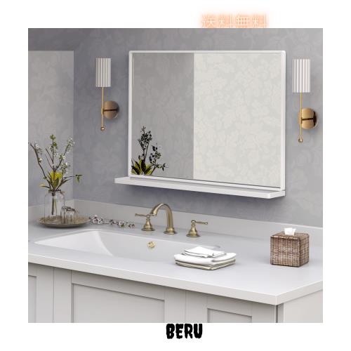 ANYHI長方形 鏡 壁掛け 収納、壁掛けミラーホワイト 洗面所 ミラー 壁掛け 収納 80.7x 62 cmの通販は